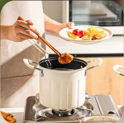 3-in-1 Multi Functional Stainless Steel Cooking Pot with Fryer Basket – Deep Fry, Steam & Boil | Premium Kitchen Cookware