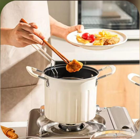 3-in-1 Multi Functional Stainless Steel Cooking Pot with Fryer Basket – Deep Fry, Steam & Boil | Premium Kitchen Cookware