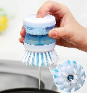 2-in-1 Dishwashing Brush Scrub & Dishsoap Dispenser for Kitchen
