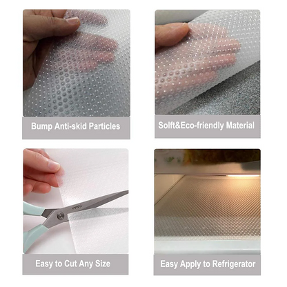 4 PCS Refrigerator Mats, Waterproof Fridge Pads Washable Fridge Mats Liners Mat Shelves Drawer Table Mats