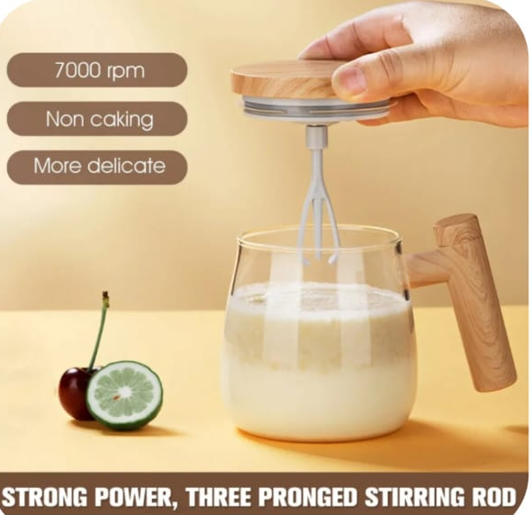 Electric Self Stirring Coffee Cup – USB Rechargeable Automatic Mixing Mug (7000 RPM, 2 Whisk Heads)  Alternative short version (ads ke liye):  Self Stirring Coffee Mug – Automatic USB Rechargeable Mixing Cup