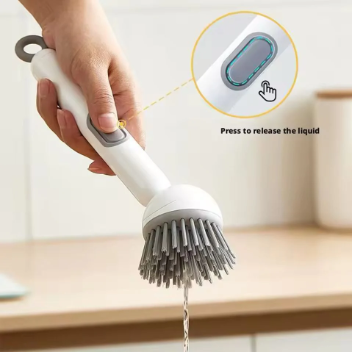 360° Rotating Adjustable Dish Washing Cleaning Brush with Liquid Dispenser