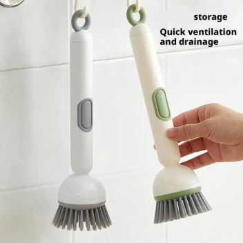 360° Rotating Adjustable Dish Washing Cleaning Brush with Liquid Dispenser