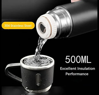 New Shape Vacuum Flask Bottle with 3 Cups and Gift Box