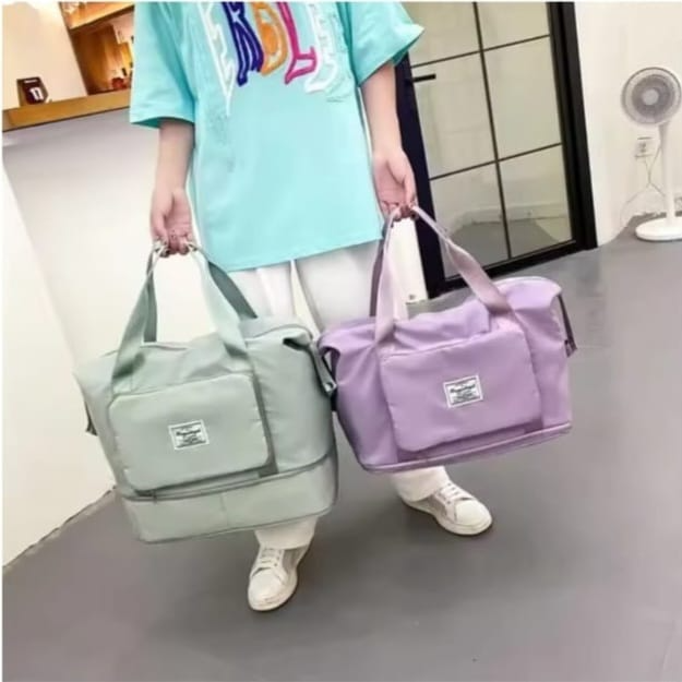 Large Capacity Travel Duffle Bag with Shoe Compartment – Waterproof Weekender Tote for Women