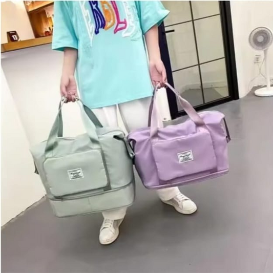 Large Capacity Travel Duffle Bag with Shoe Compartment – Waterproof Weekender Tote for Women