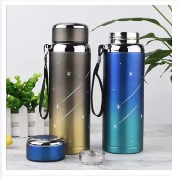 Starry Sky Stainless Steel Insulated Water Bottle – Leakproof Thermal Flask with Strap (Hot & Cold Retention)