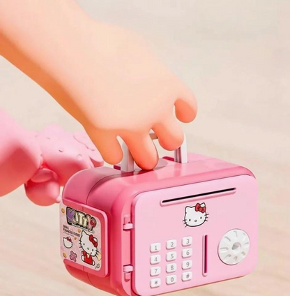Hello Kitty Mini ATM Piggy Bank – Password Protected Electronic Money Safe for Kids  Alternative Power Title:  Kids Electronic Money Safe – Hello Kitty Password Piggy Bank with ATM Style Lock