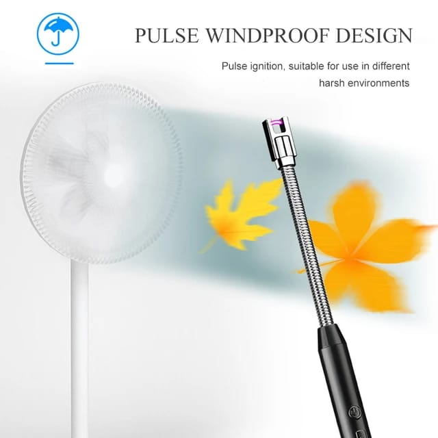 USB Rechargeable Electric Arc BBQ Lighter – Windproof Flameless Flexible Long Neck