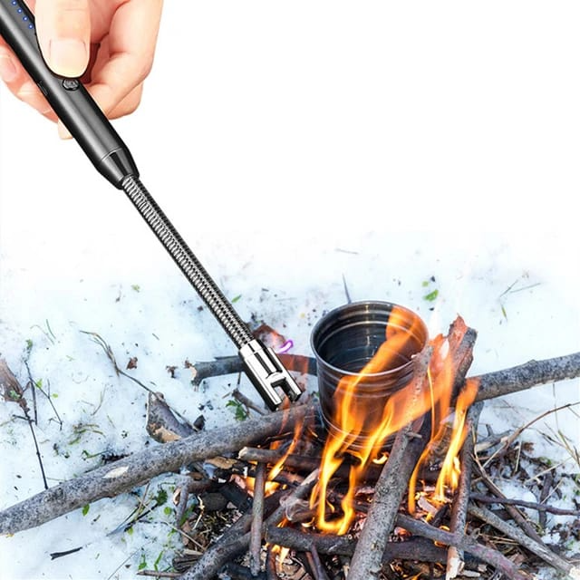 USB Rechargeable Electric Arc BBQ Lighter – Windproof Flameless Flexible Long Neck