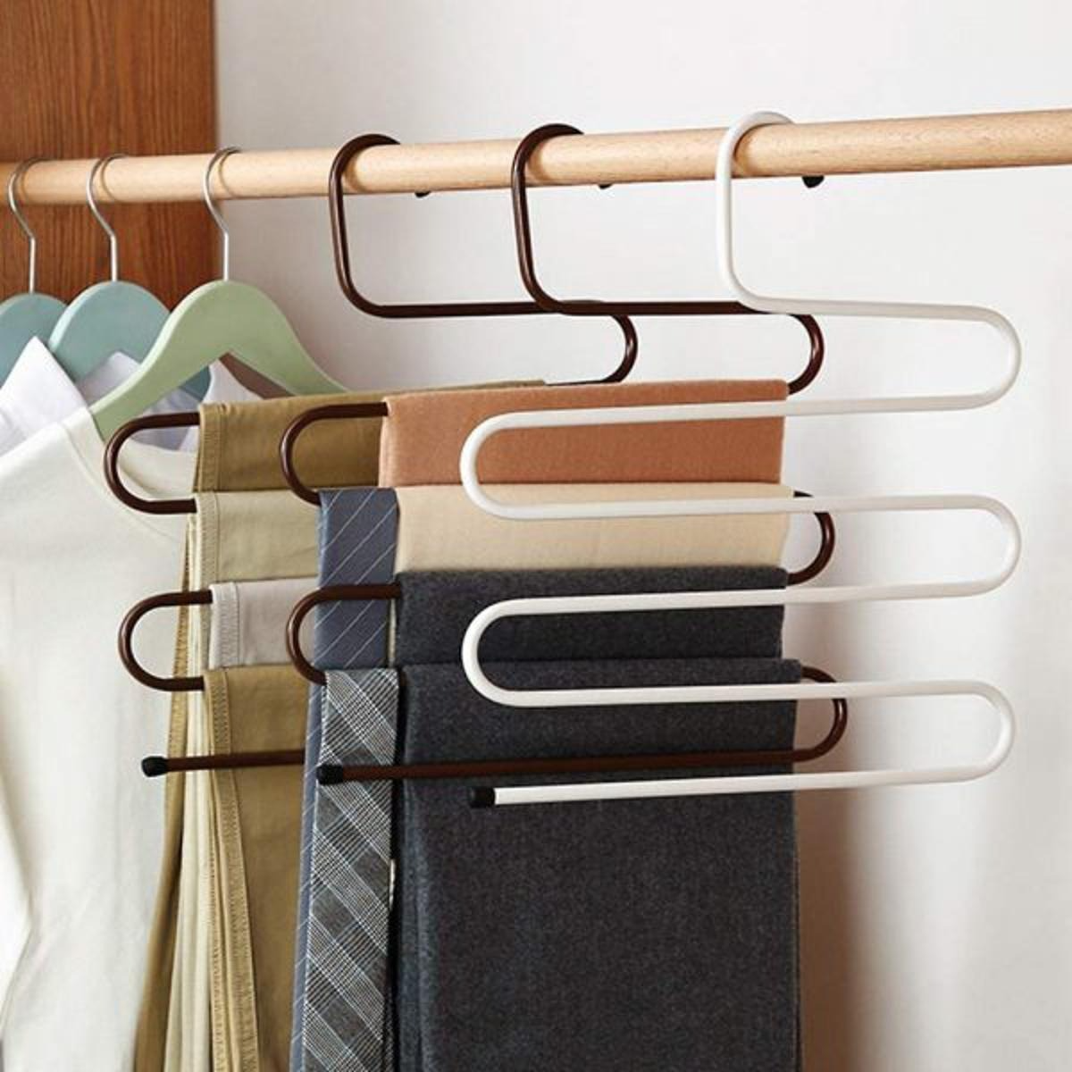 Luxury Multi-Layer Pants Hanger – Space Saving Stainless Steel Closet Organizer
