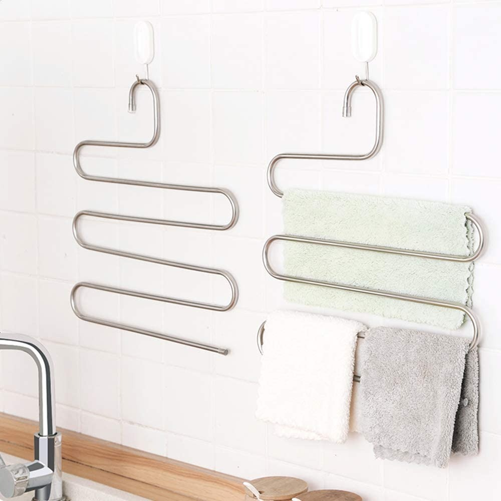 Luxury Multi-Layer Pants Hanger – Space Saving Stainless Steel Closet Organizer