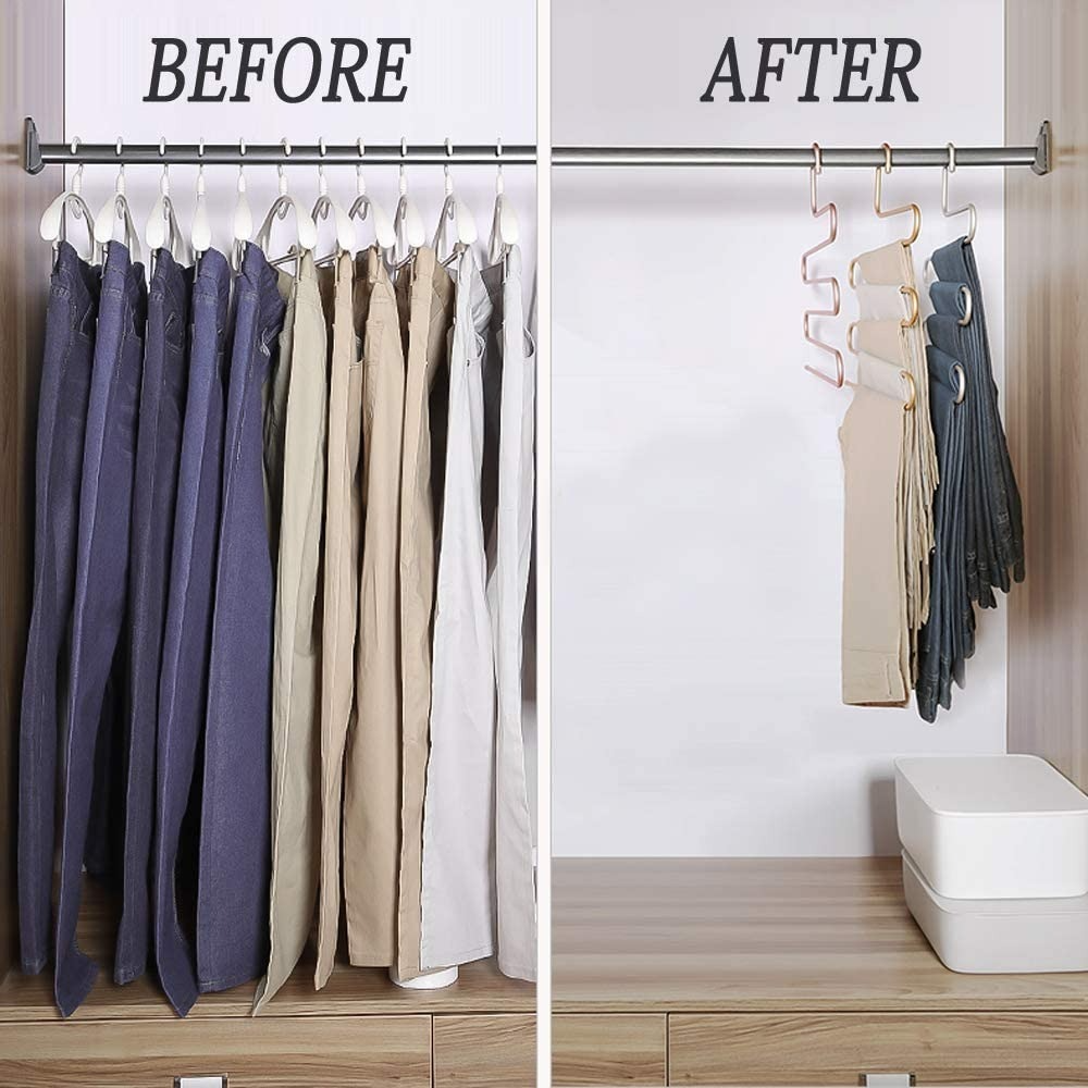 Luxury Multi-Layer Pants Hanger – Space Saving Stainless Steel Closet Organizer
