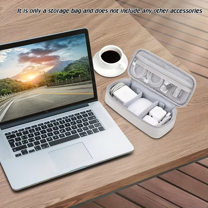 Portable Electronics Organizer Travel Case – Waterproof Cable Storage Bag with Adjustable Dividers for Charger, Power Bank & Accessories