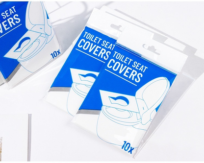 Disposable Toilet Seat Covers 10 Pack – Portable Waterproof Flushable Toilet Seat Protectors for Travel, Public Restrooms, Hospital & Hotel Use