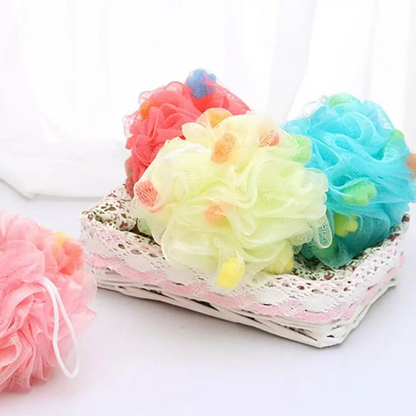 Premium Soft Bath Loofah Sponge | Exfoliating Shower Body Scrubber | Colorful Mesh Bath Pouf for Deep Cleansing